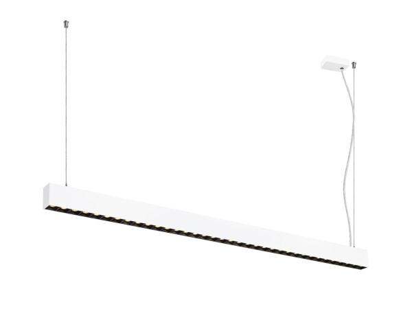 GLENOS® PRO, Pendelleuchte, 1,5m, DALI, UGR16, Pendellänge 210 cm, 3000K, 75°, weiß / schwarz