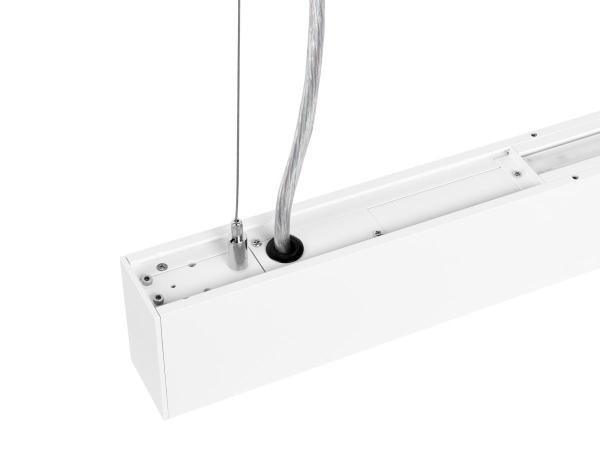 GLENOS® PRO, Pendelleuchte, 1,5m, DALI, UGR16, Pendellänge 210 cm, 3000K, 75°, weiß / schwarz
