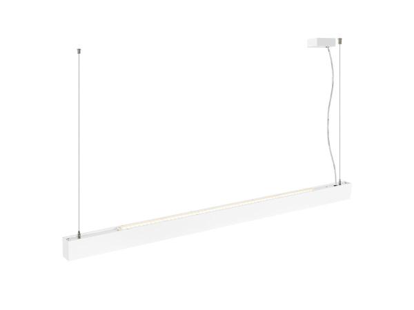 GLENOS® PRO, Pendelleuchte, 1,5m, DALI, UGR16, Pendellänge 210 cm, 3000K, 75°, weiß / schwarz