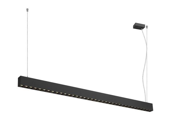 GLENOS® PRO, Pendelleuchte, 1,5m, DALI, UGR16, Pendellänge 210 cm, 3000K, 75°, schwarz