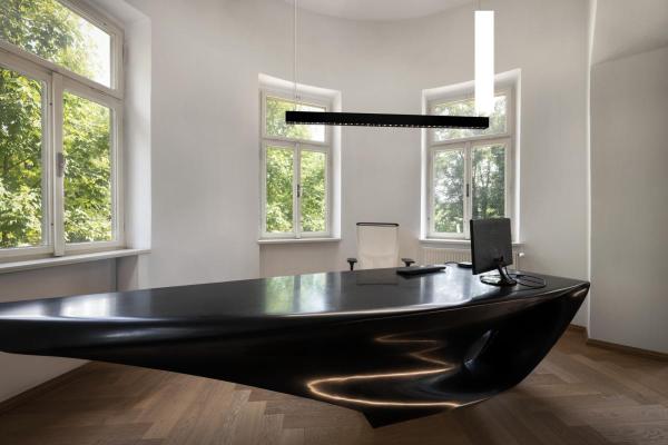 GLENOS® PRO, Pendelleuchte, 1,5m, DALI, UGR16, Pendellänge 210 cm, 4000K, 75°, schwarz