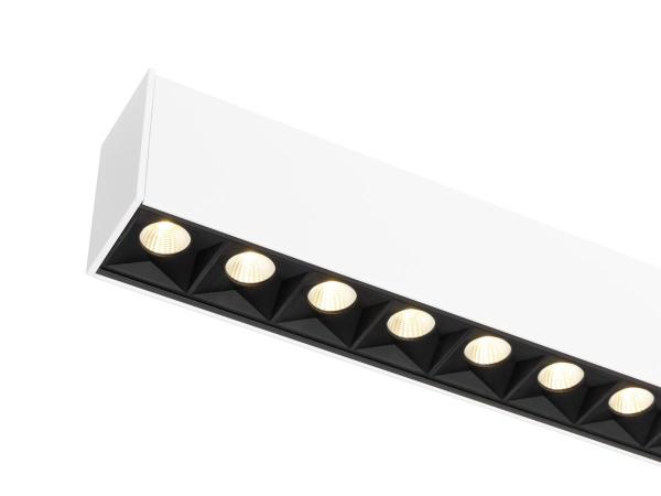 GLENOS® PRO, Deckenaufbauleuchte, 1,2m, DALI, UGR19, 3000K, 30 W, 75°, weiß / schwarz