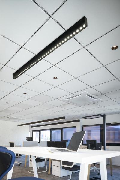 GLENOS® PRO, Deckenaufbauleuchte, 1,2m, DALI, UGR19, 4000K, 30 W, 75°, schwarz