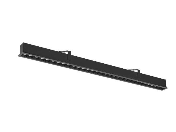 GLENOS® PRO, Deckeneinbauleuchte, 1,2m, DALI, UGR19, 3000K, 75°, IP20, schwarz