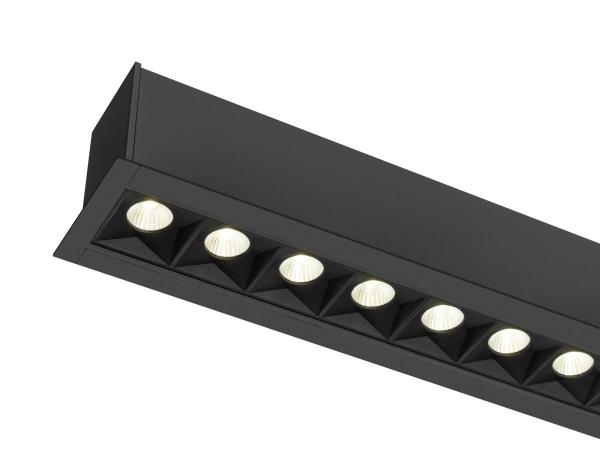 GLENOS® PRO, Deckeneinbauleuchte, 1,2m, DALI, UGR19, 4000K, 75°, IP20, schwarz