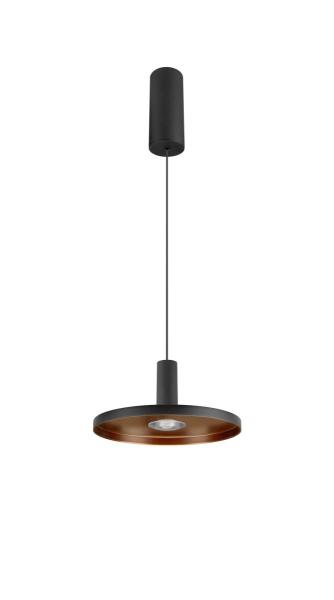 LALU® SET, Pendelleuchte, LED Base, PLATE 22, PHASE, Pendellänge 200 cm, 2700/3000 K, 40°, schwarz