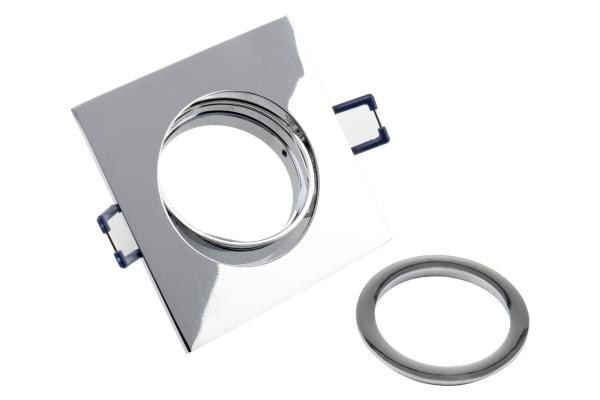 Einbaustrahler - Samsola, Square, glänzend, Silber