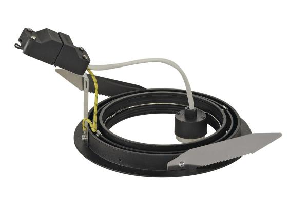 NEW TRIA 150, Einbauleuchte, einflammig, QPAR111, rund, schwarz matt, max. 75 W, inkl. Blattfedern