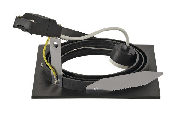 NEW TRIA 150, Einbauleuchte, einflammig, QPAR111, eckig, schwarz matt, max. 75 W, inkl. Blattfedern