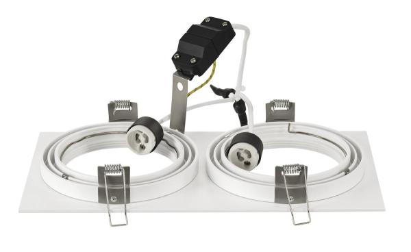 NEW TRIA 300, Einbauleuchte, zweiflammig, QPAR111, rechteckig, weiß matt, max. 150 W, inkl. Clipfedern