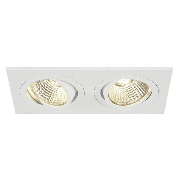 NEW TRIA 155, Einbauleuchte, zweiflammig, LED, 2700 K, rechteckig, weiß, 38°, 14,7 W, inkl. Treiber, Clipfedern