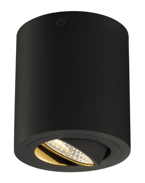 TRILEDO, Deckenleuchte, LED, 3000 K, rund, schwarz matt, 38°, 6,2 W, inkl. Treiber