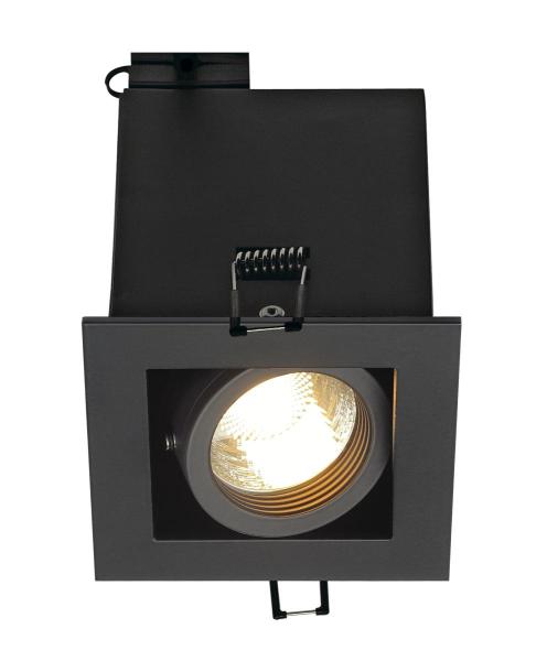 KADUX 1, Einbauleuchte, einflammig, QPAR51, eckig, schwarz matt, max. 50 W, inkl. Clipfedern