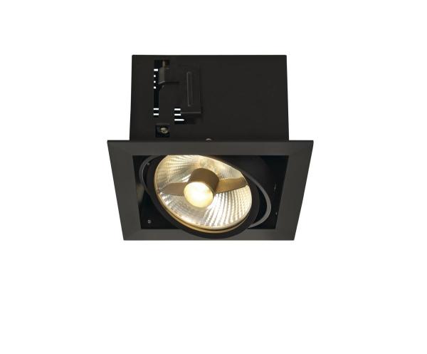 KADUX, Einbauleuchte, einflammig, QPAR111, eckig, schwarz matt, max. 75 W