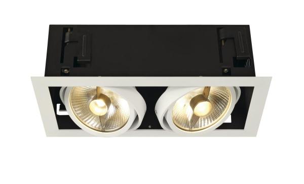 KADUX, Einbauleuchte, zweiflammig, QPAR111, rechteckig, weiß matt, max. 150 W