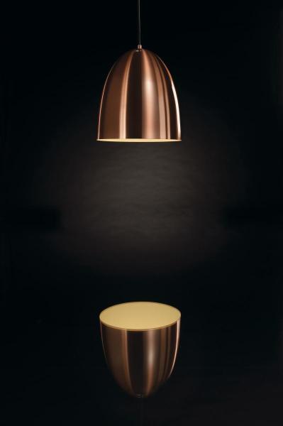 PARA CONE 30, Pendelleuchte, TC-(D,H,T,Q)SE, rund, kupferfarben gebürstet, Ø 30 cm, max. 60 W