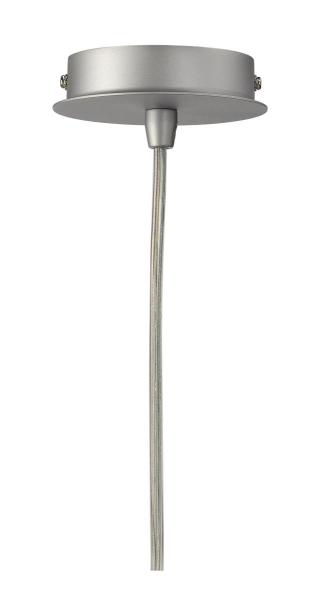 TONGA®, Pendelleuchte, A60, rund, weiß, Keramikschirm, silbergraue Deckenrosette, max. 60 W