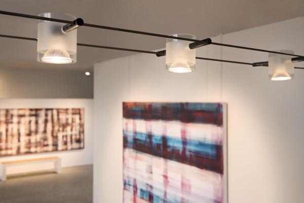 COMET, Seilleuchte für TENSEO Niedervolt-Seilsystem, QR-C51, schwarz, teilsatiniertes Glas