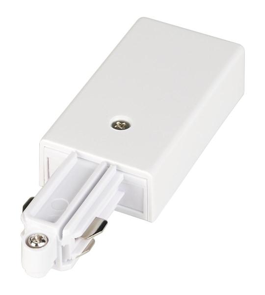 EINSPEISER, für Hochvolt 1Phasen-Aufbauschiene, weiß, Erde rechts