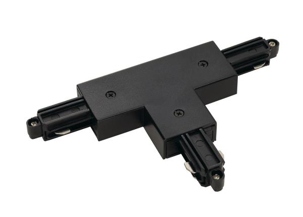 T-Verbinder, für 1-Phasen HV-Stromschiene, Aufbauversion, Erde außen, links, schwarz