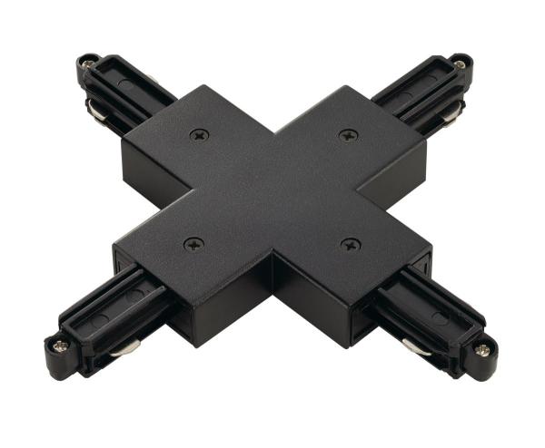 X-VERBINDER, für Hochvolt 1Phasen-Aufbauschiene, schwarz