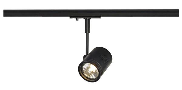 BIMA, Spot für Hochvolt-Stromschiene 1Phasen, einflammig, QPAR51, schwarz matt, max. 50 W, inkl. 1Phasen-Adapter