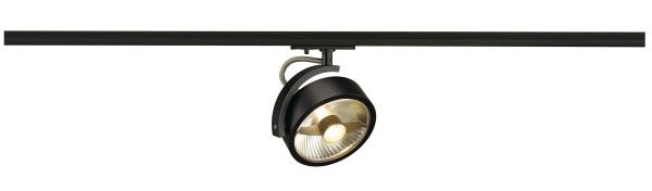 KALU TRACK, Spot für Hochvolt-Stromschiene 1Phasen, QPAR111, schwarz matt, inkl. 1Phasen-Adapter