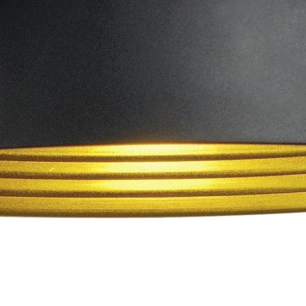 FORCHINI M 40 TRACK, Pendelleuchte für Hochvolt-Stromschiene 1Phasen, TC-(D,H,T,Q)SE, rund, schwarz/gold, Ø 40 cm, inkl. 1Phasen-Adapter silbergrau