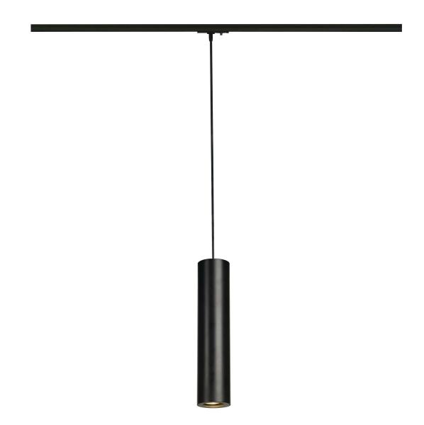 ENOLA B, Pendelleuchte für Hochvolt-Stromschiene 1Phasen, QPAR51, schwarz, max. 50 W, inkl. 1Phasen-Adapter schwarz