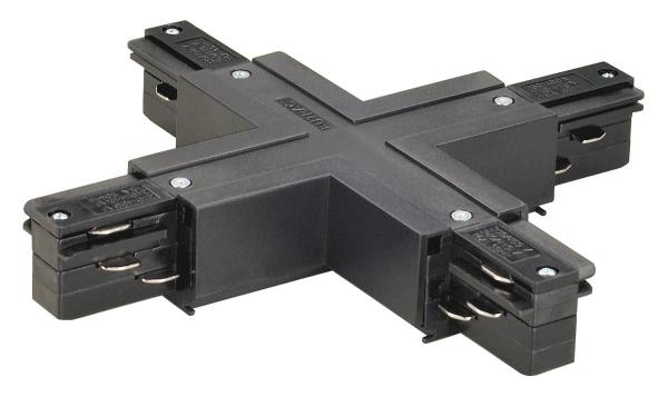 EUTRAC X-Verbinder mit Einspeisemöglichkeit, schwarz