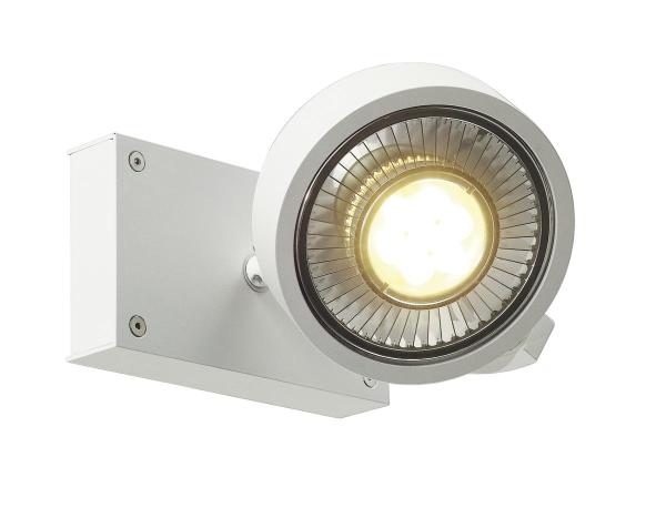 KALU, Wand- und Deckenleuchte, einflammig, QPAR111, rund, weiß matt, max. 75 W