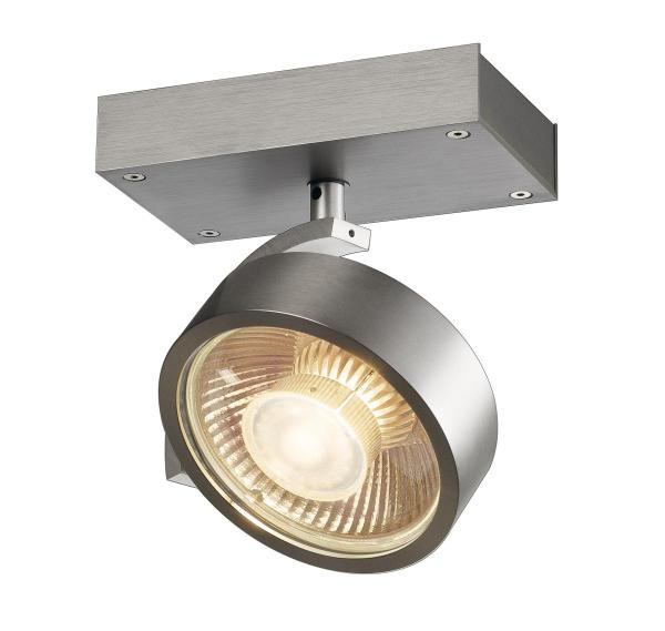 KALU, Wand- und Deckenleuchte, einflammig, QPAR111, rund, aluminium gebürstet, max. 75 W