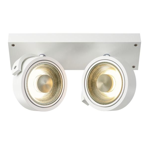 KALU, Wand- und Deckenleuchte, zweiflammig, QPAR111, rund, weiß matt, max. 150 W