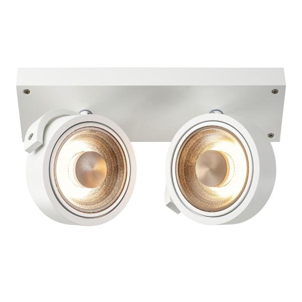 KALU, Wand- und Deckenleuchte, zweiflammig, QPAR111, rund, weiß matt, max. 150 W