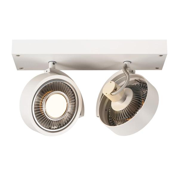 KALU, Wand- und Deckenleuchte, zweiflammig, QPAR111, rund, weiß matt, max. 150 W