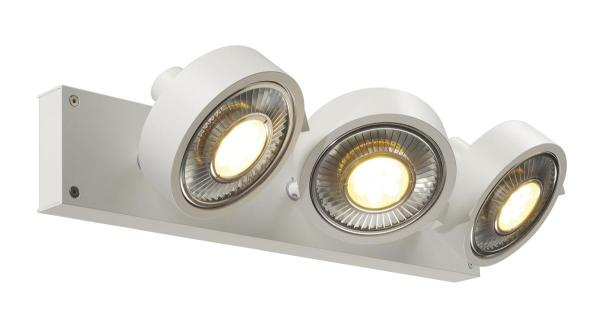 KALU, Wand- und Deckenleuchte, dreiflammig, QPAR111, rund, weiß matt, max. 225 W