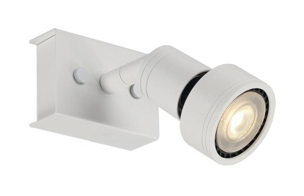 PURI, Wand- und Deckenleuchte, einflammig, QPAR51, weiß matt, max. 50 W, mit Dekoring