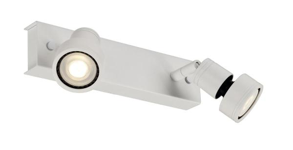 PURI, Wand- und Deckenleuchte, zweiflammig, QPAR51, weiß matt, max. 100 W, mit Dekoring