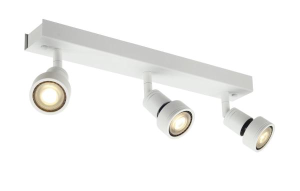 PURI, Wand- und Deckenleuchte, dreiflammig, QPAR51, weiß matt, max. 150 W, mit Dekoring