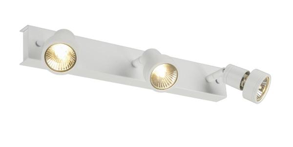 PURI, Wand- und Deckenleuchte, dreiflammig, QPAR51, weiß matt, max. 150 W, mit Dekoring