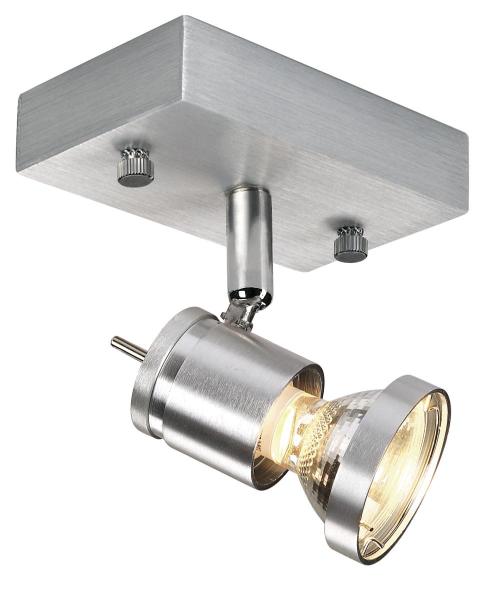 ASTO, Wand- und Deckenleuchte, einflammig, QPAR51, aluminium gebürstet, max. 75 W