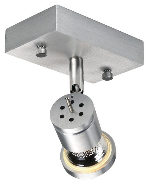 ASTO, Wand- und Deckenleuchte, einflammig, QPAR51, aluminium gebürstet, max. 75 W