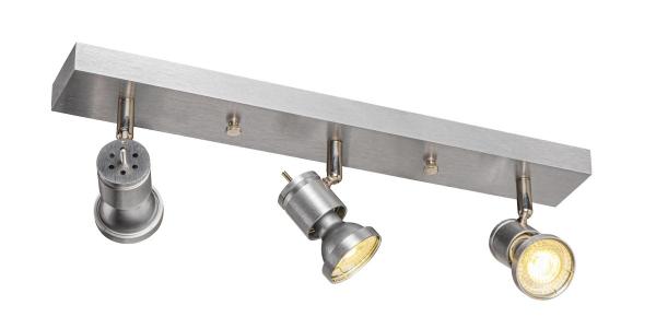 ASTO, Wand- und Deckenleuchte, dreiflammig, QPAR51, aluminium gebürstet, max. 225 W