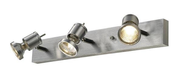 ASTO, Wand- und Deckenleuchte, dreiflammig, QPAR51, aluminium gebürstet, max. 225 W