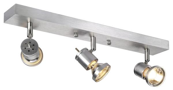 ASTO, Wand- und Deckenleuchte, dreiflammig, QPAR51, aluminium gebürstet, max. 225 W
