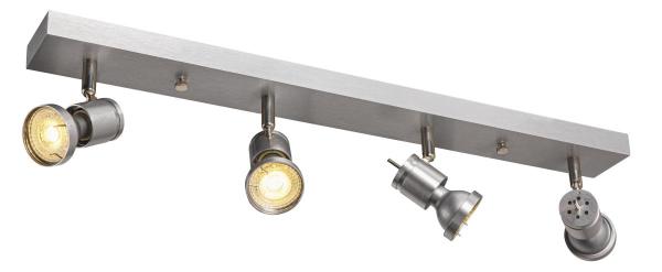 ASTO, Wand- und Deckenleuchte, vierflammig, QPAR51, aluminium gebürstet, max. 300 W