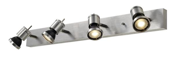 ASTO, Wand- und Deckenleuchte, vierflammig, QPAR51, aluminium gebürstet, max. 300 W