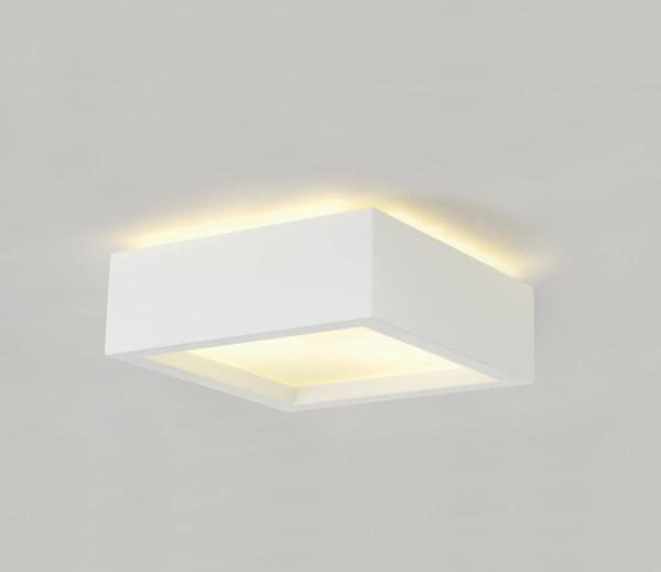 PLASTRA 104, Deckenleuchte, TC-DSE, eckig, weißer Gips, max. 50 W