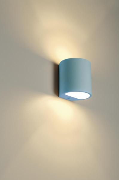 PLASTRA 104, Wandleuchte, QT14, rund, weißer Gips, QT14, max. 42 W