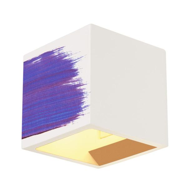 PLASTRA, Wandleuchte, QT14, eckig, Cube, weißer Gips, max. 42 W